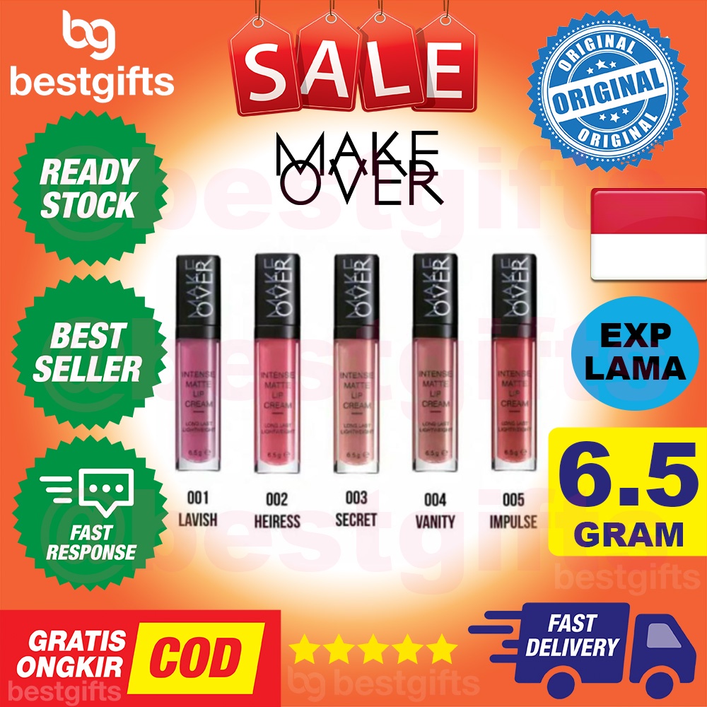 MAKE OVER MAKEOVER INTENSE MATTE LIP CREAM GLOSS STIK STICK TINT LIPSTICK LIPSTIK TAHAN LAMA 6.5 GRAM