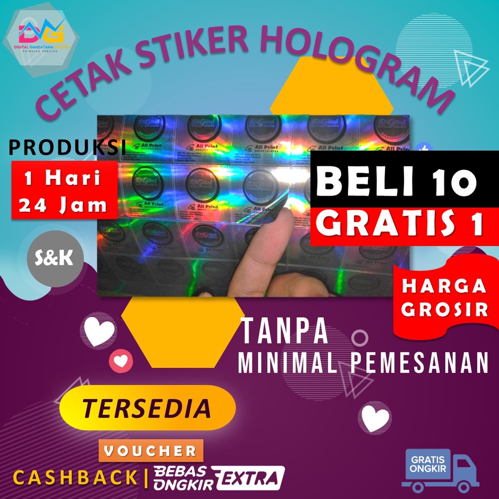 

CETAK STIKER HOLOGRAM A3+ (PRINT + CUT)