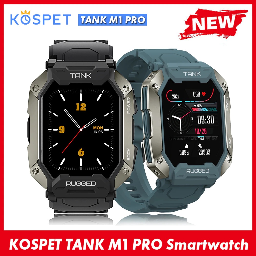 KOSPET TANK M1 PRO Rugged Smartwatch With Bluetooth Call Waterproof 5ATM IP69K