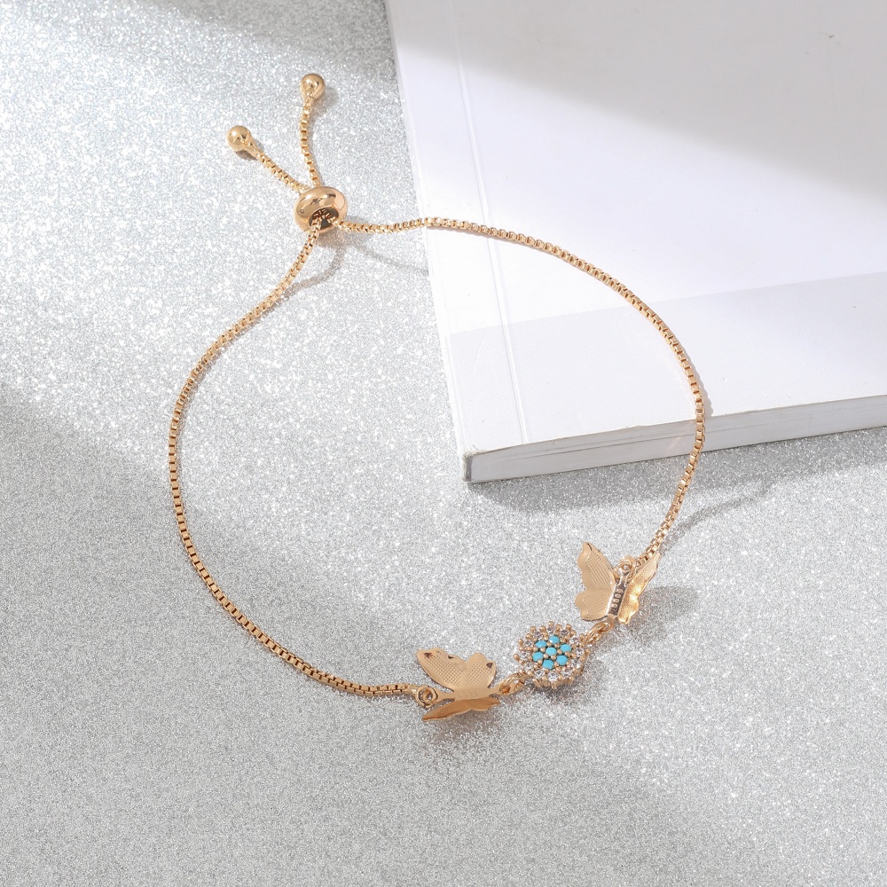 COD gelang kupukupu korea  anti karat Liontin Berlian aksesoris fashion gelang perhiasan perak D341