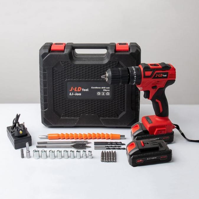 Bor Cordless JLD 48v, Bor Baterai 13mm Brushless, Bor Kayu Tembok