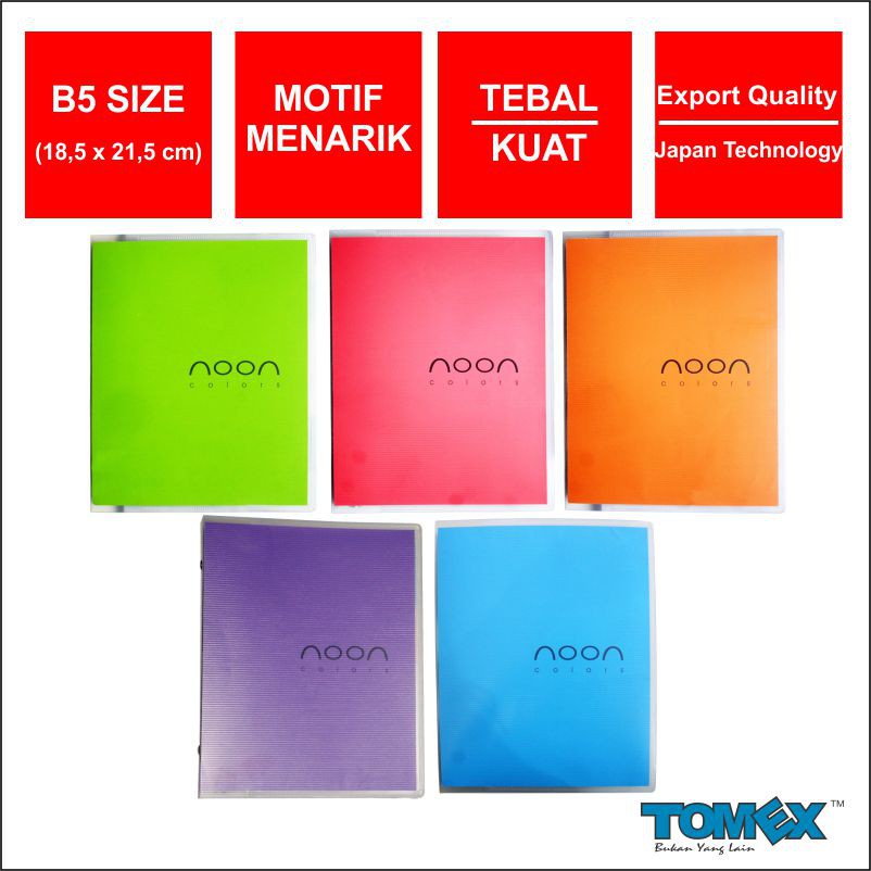 

TOMEX File Binder Besi / Binder File / Binder Note / Buku Catatan Binder Motif NEON COLOR A5 / B5