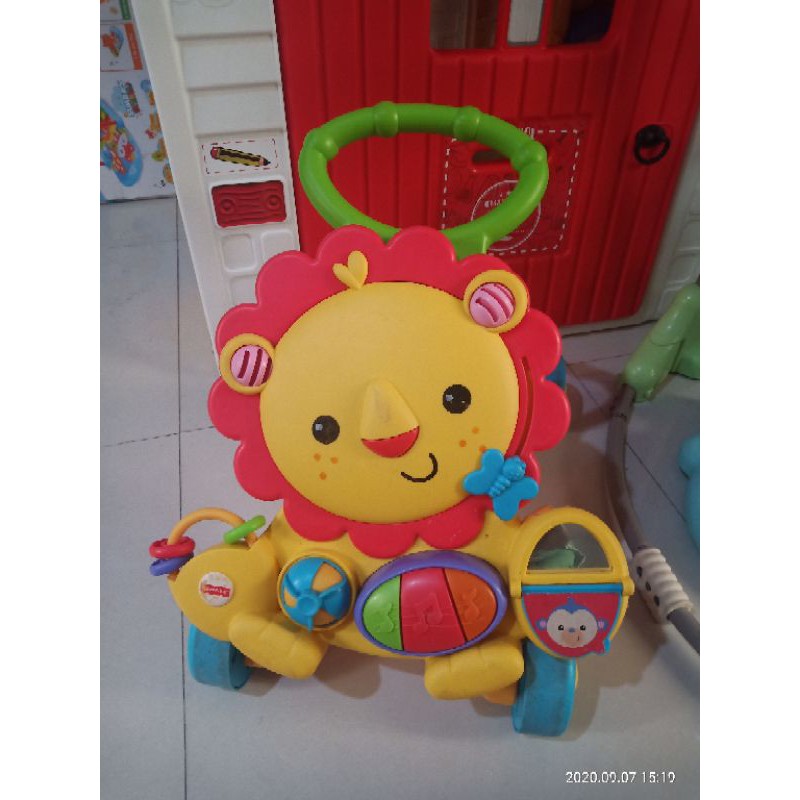preloved pushwalker fisher price lion padang