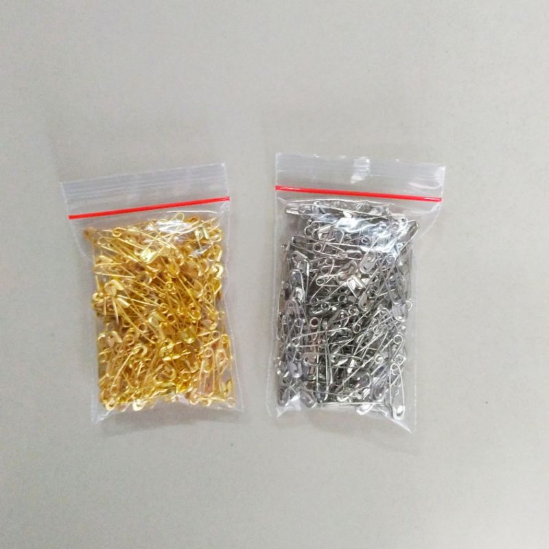 peniti kecil putih silver / kuning emas 22gr