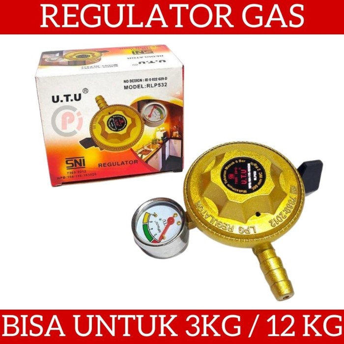 UTU RLP532 Regulator Kepala Tabung Gas Tekanan Rendah Bisa 3kg 12kg