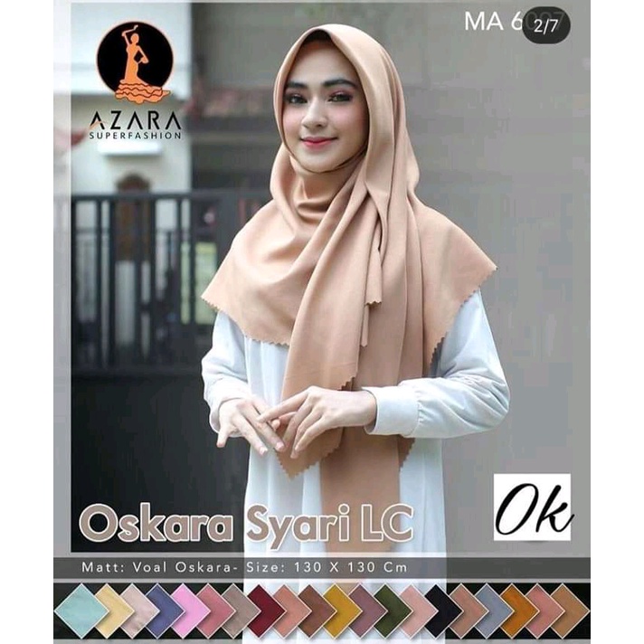 Hijab Oscara Syar'i Bahan Katun Voal Ukuran 130x130cm Hijab SegiEmpat Jumbo