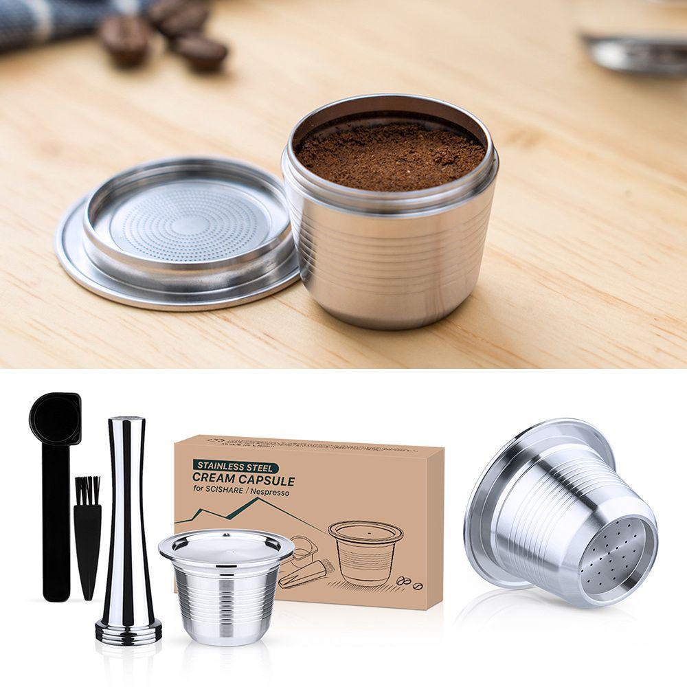 Solighter Alat Kopi Kapsul Kopi Stainless Steel Espresso Coffee Tamper Reusable Pods