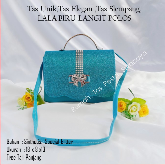 Tas Unik,Tas Elegan ,Tas Slempang,LALA BIRU LANGIT POLOS