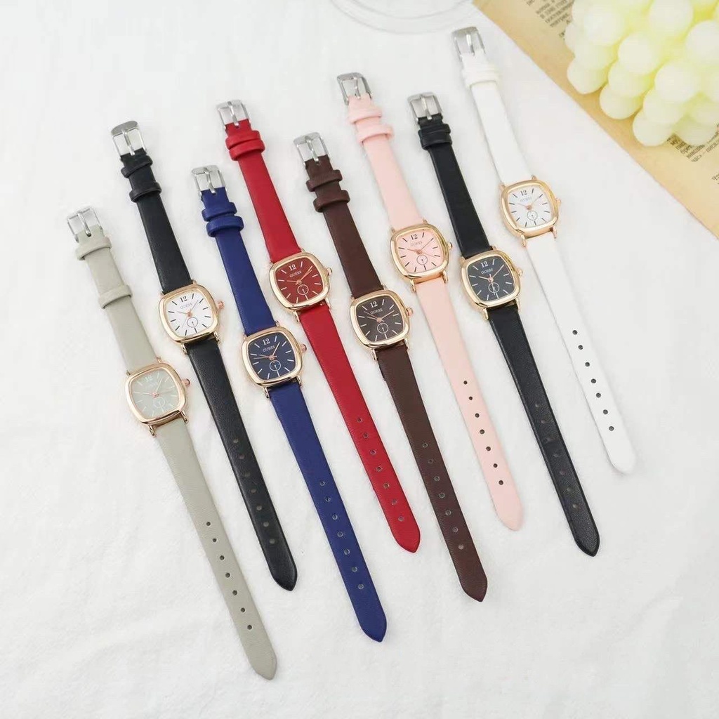 Jam Tangan Wanita Analog Kecil Square Quartz Strap PU Casual Gaya Retro Chrono Watch Korea Fashion  Import Kekinian Keren Terlaris Terbaru 2022 Cod Grosir di Porogapit.id