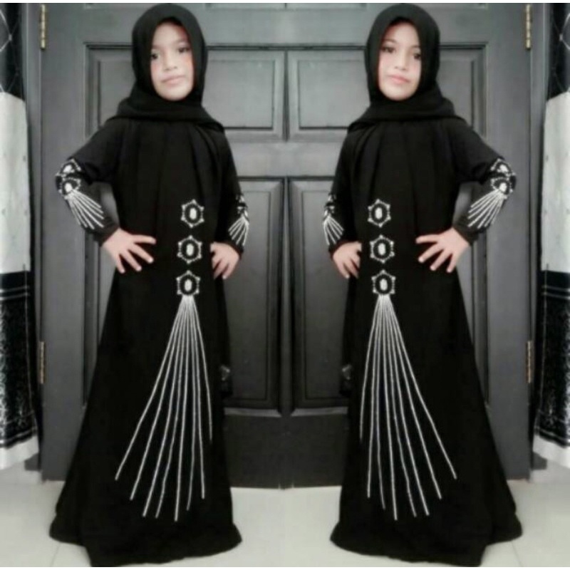 GAMIS ABAYA SYAR’I ANAK SINGAPORE SWAROVSKY CANTIK MURAH COD