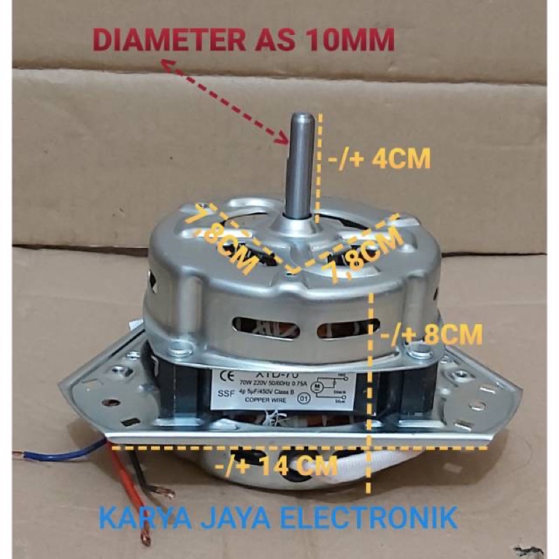 Dinamo Mesin Cuci Pengering TEMBAGA Motor Spin kaki 3 Sanyo Aqua / Denpoo / Umum / Polytron Tembaga