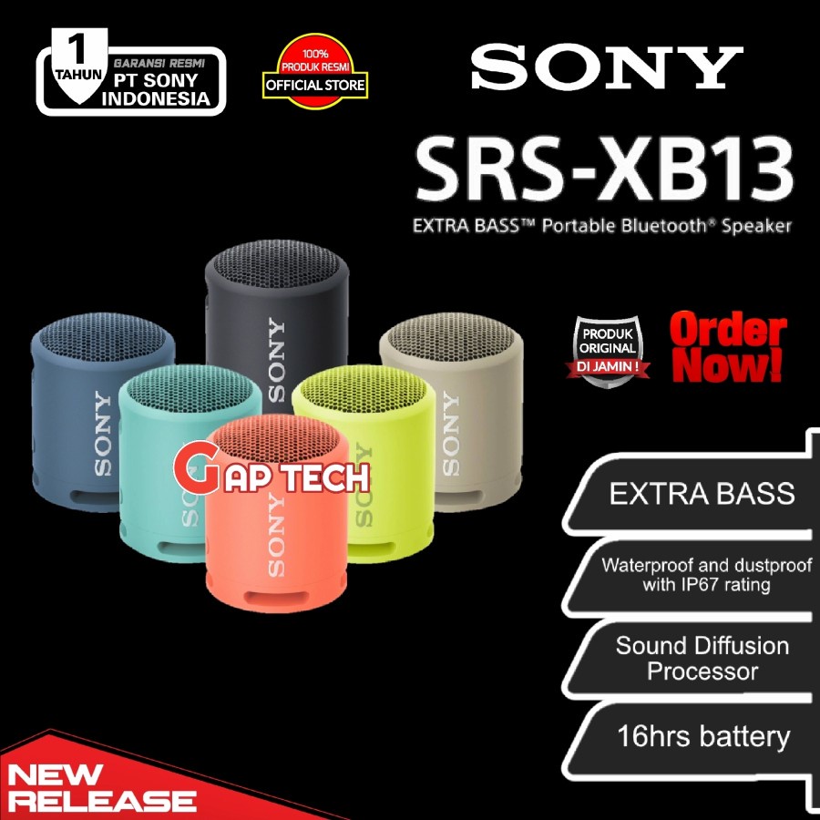 SONY SRS-XB13 /SRS XB 13 EXTRA BASS Portable Wireless Speaker Original