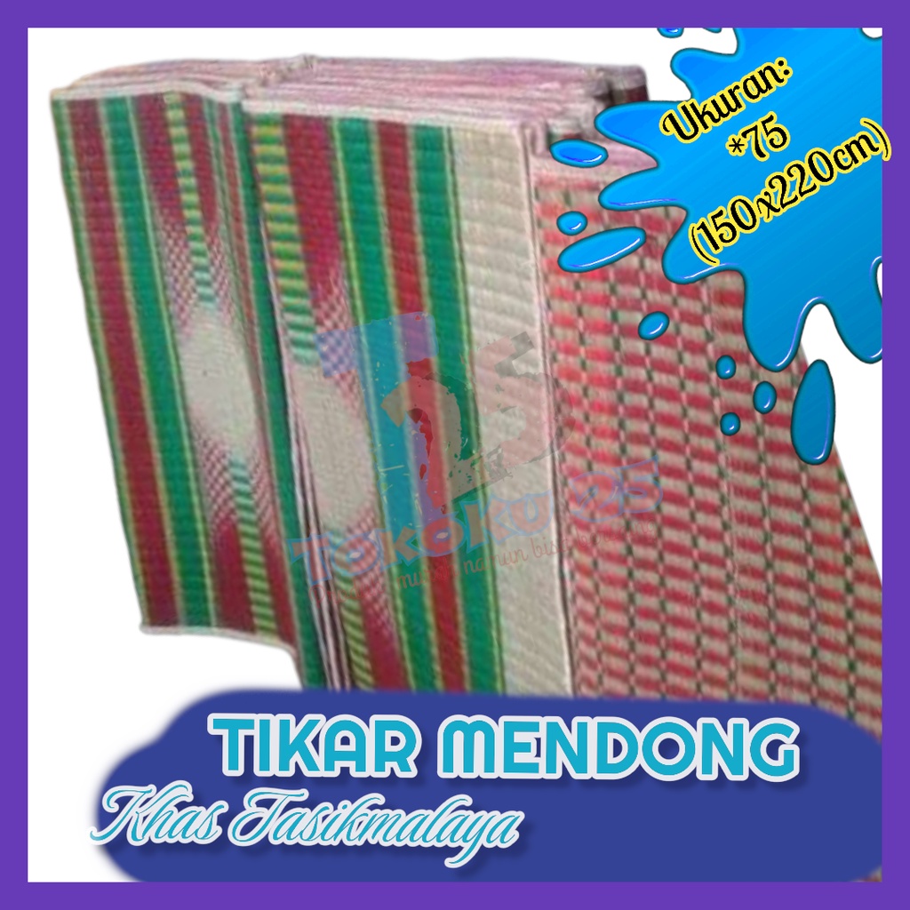 TOKOKU25 TIKAR LIPAT TENUN MENDONG ASLI 75 (150x200cm) PANDAN SERAT TIKER LIPAT PIKNIK MURAH