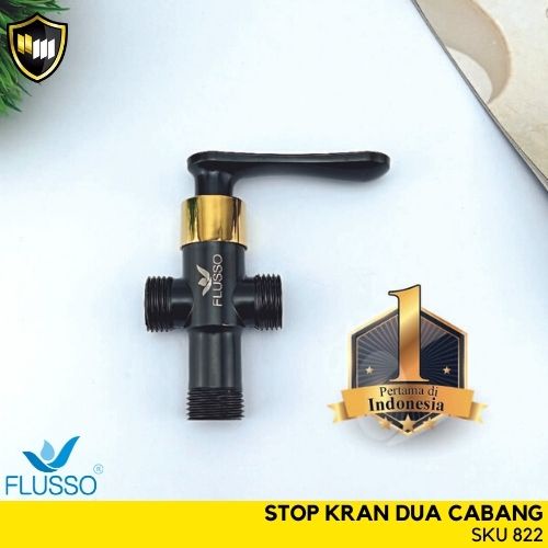 FLUSSO Stop Kran Dobel Flusso Stop Kran Wc Model Engkol Stop Kran Cabang Kran T Closet 822