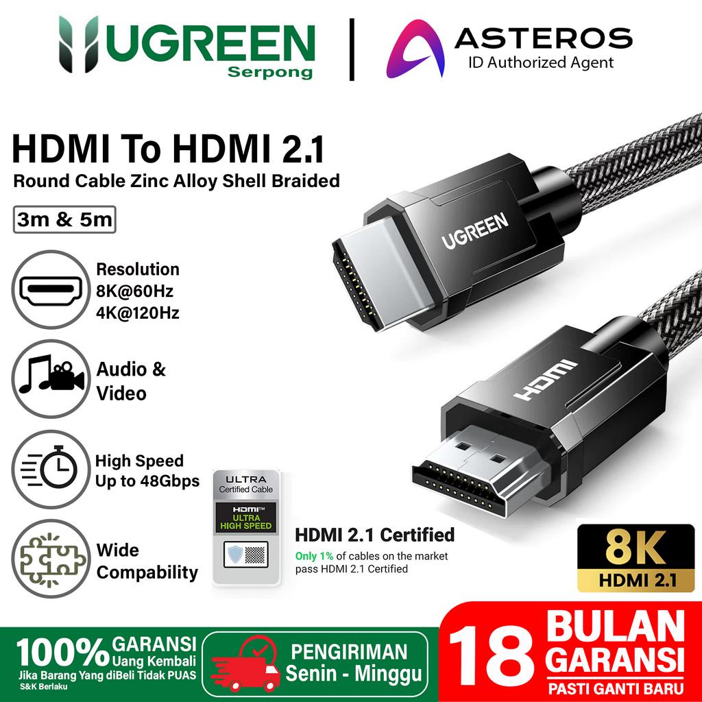 UGREEN Kabel HDMI to HDMI 2.1 8K 60hz 4K 120hz HDCP2.2 48Gbps Ultra High Speed