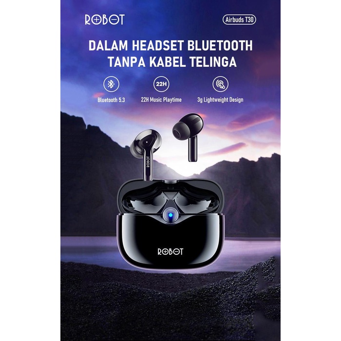 hanset henset Robot Airbuds T30 Wireless Bluetooth Earphone TWS Earbuds New ORIGINAL GARANSI RESMI 1 YEAR