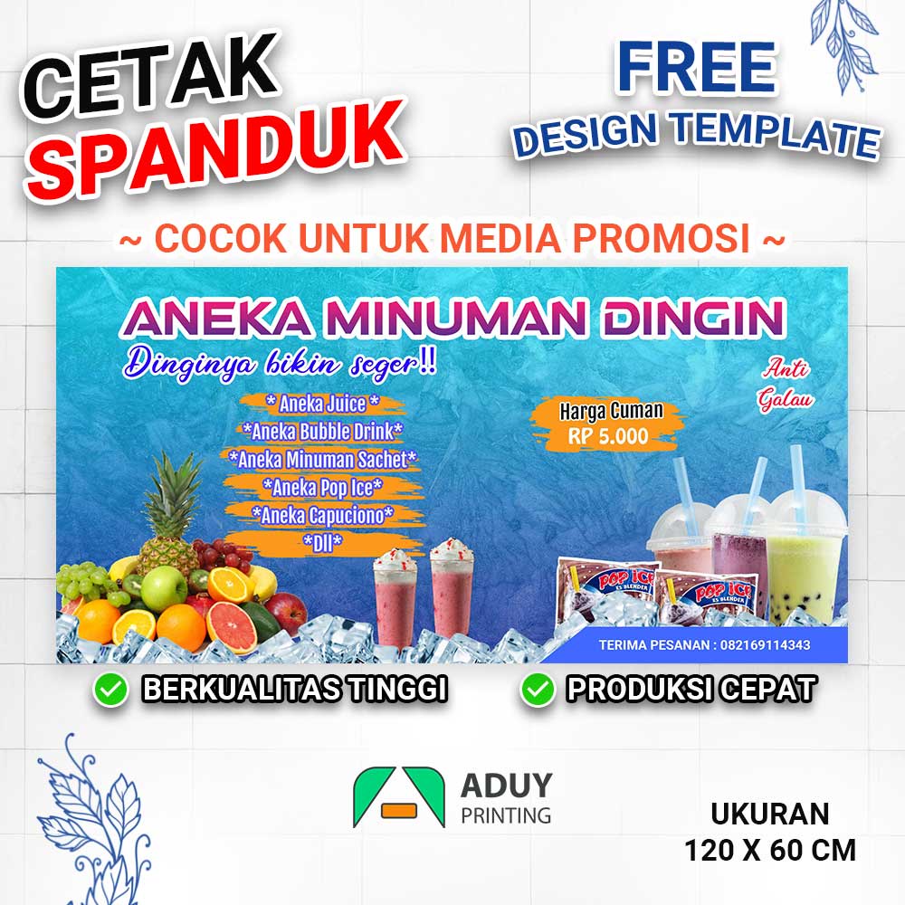 Jual Spanduk Banner Aneka Minuman Dingin Teh Poci Pop Ice Boba Juice Ukuran 120x60 Cm Shopee 3583