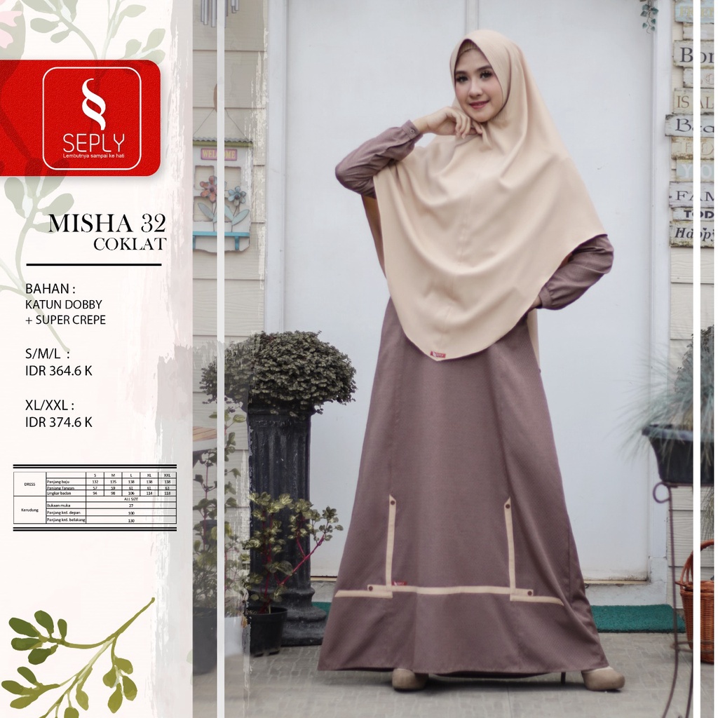 GAMIS TERBARU 2021 SEPLY MISHA 32 COKLAT