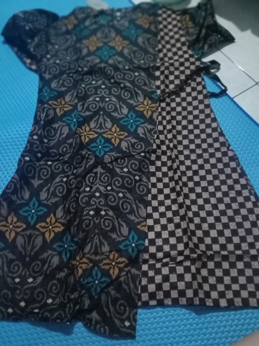 Couple Tunik Ziggy Tali Bunga Zigzag Lawasan Batik Modern Kerja Seragam Sarimbit Muslim Kantor