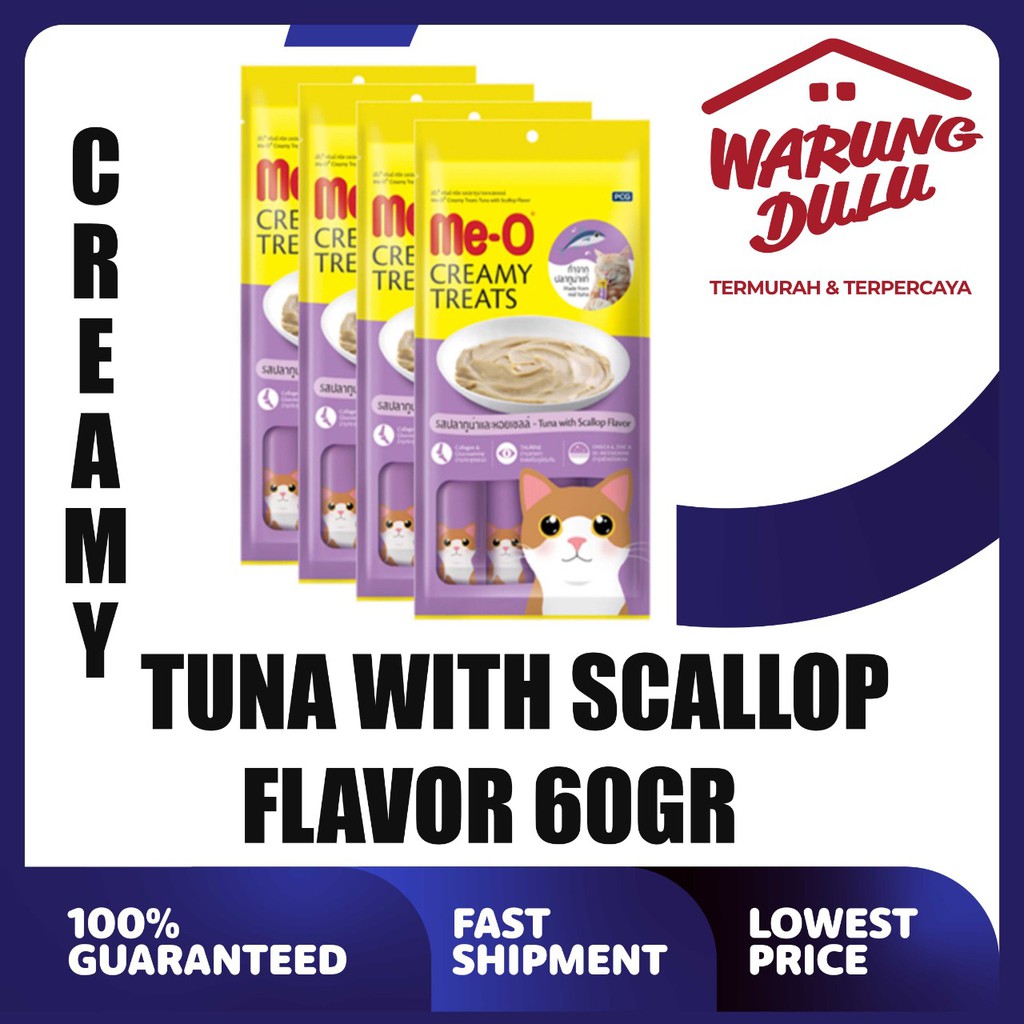 MEO CREAMY TREATS TUNA WITH SCALLOP FLAVOR 60GR