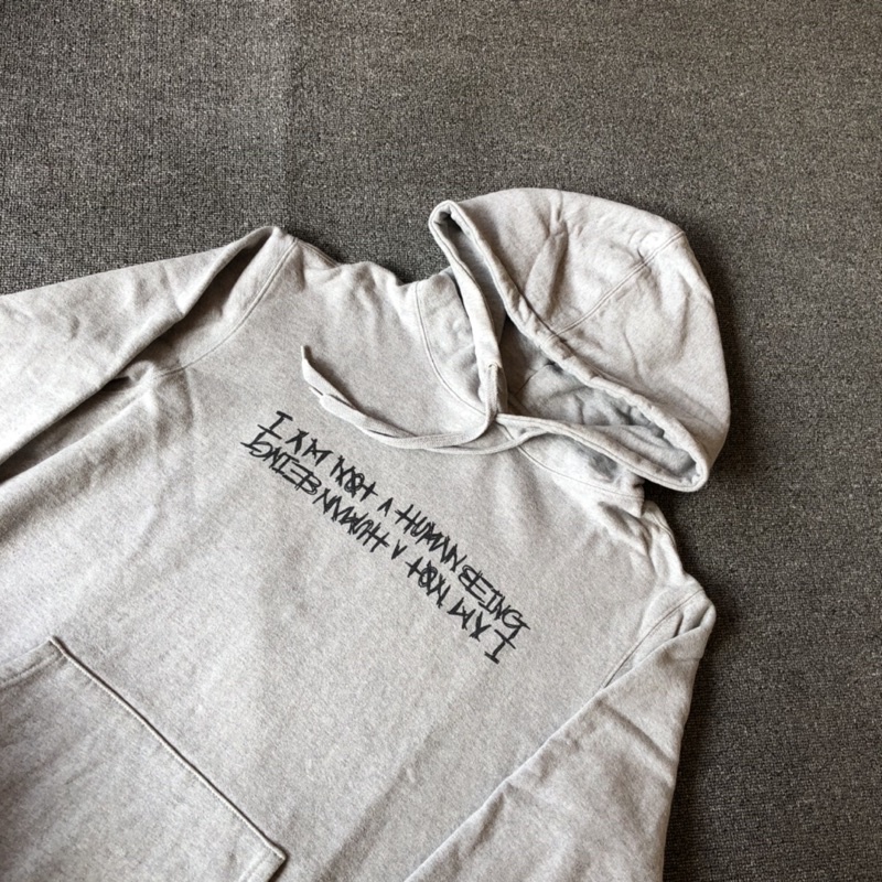 hoodie i am not a human being grey second original