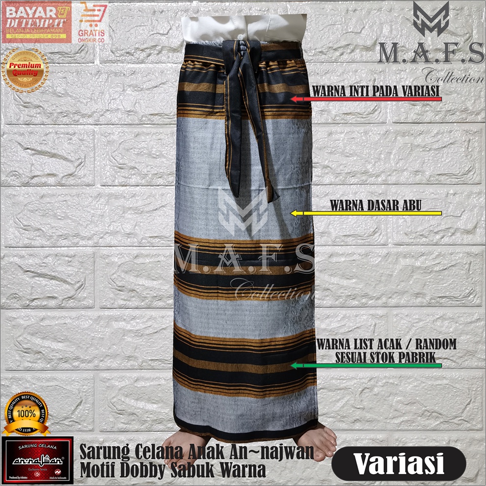 SARUNG CELANA ANAK ANNAJWAN MOTIF GARIS SABUK CLASSIC 5 - 14 Th