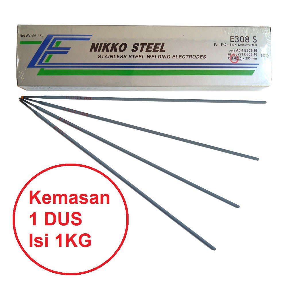 [1DUS ISI 1KG] Kawat Las Stainless NIKKO STEEL 1.6 mm E 308 S / NSN 308