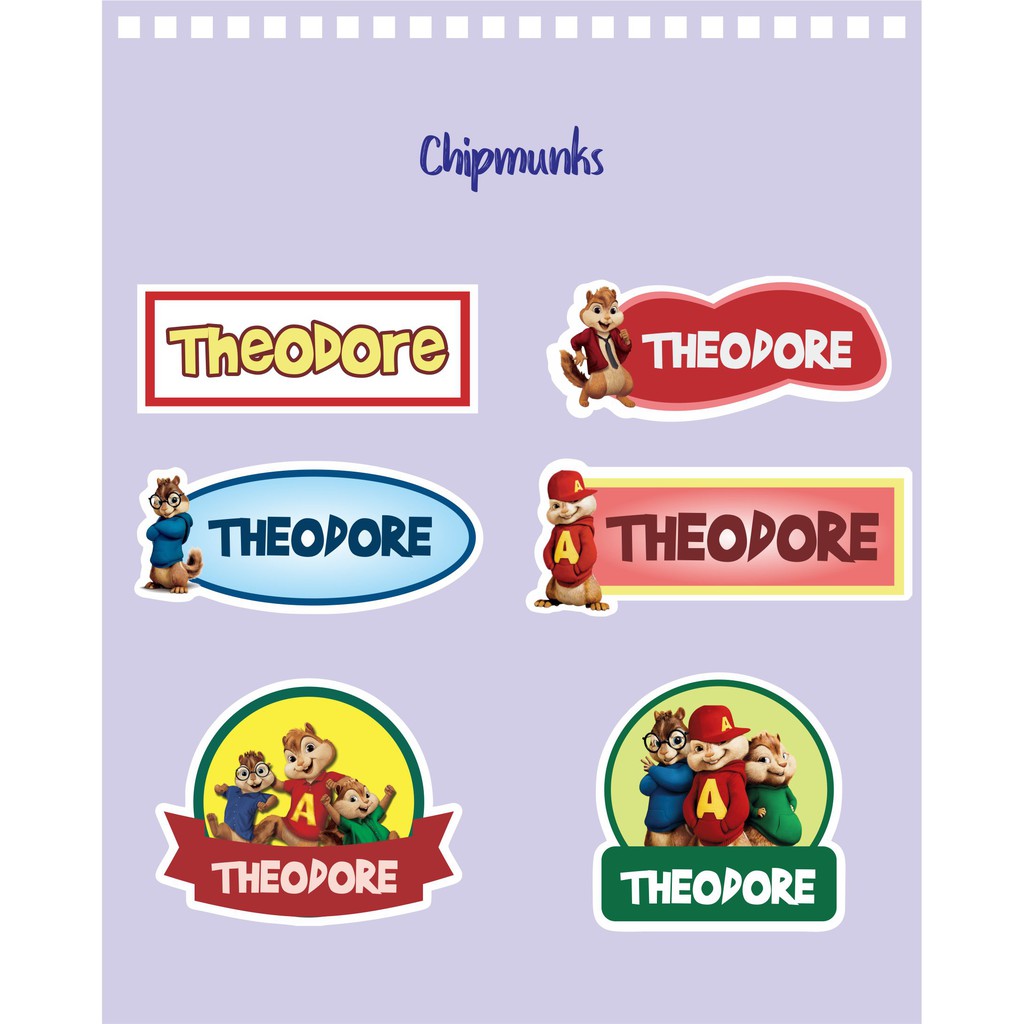 

192pcs Stiker Label Nama Kekinian Tahan Air & Anti Luntur untuk Umum Tema Theodore