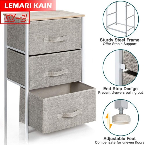 COD Rak Penyimpanan Laci kain linen Multifungsi Cabinet 3 tingkat Lemari kain 3 susun Rak Penyimpanan Multifungsi