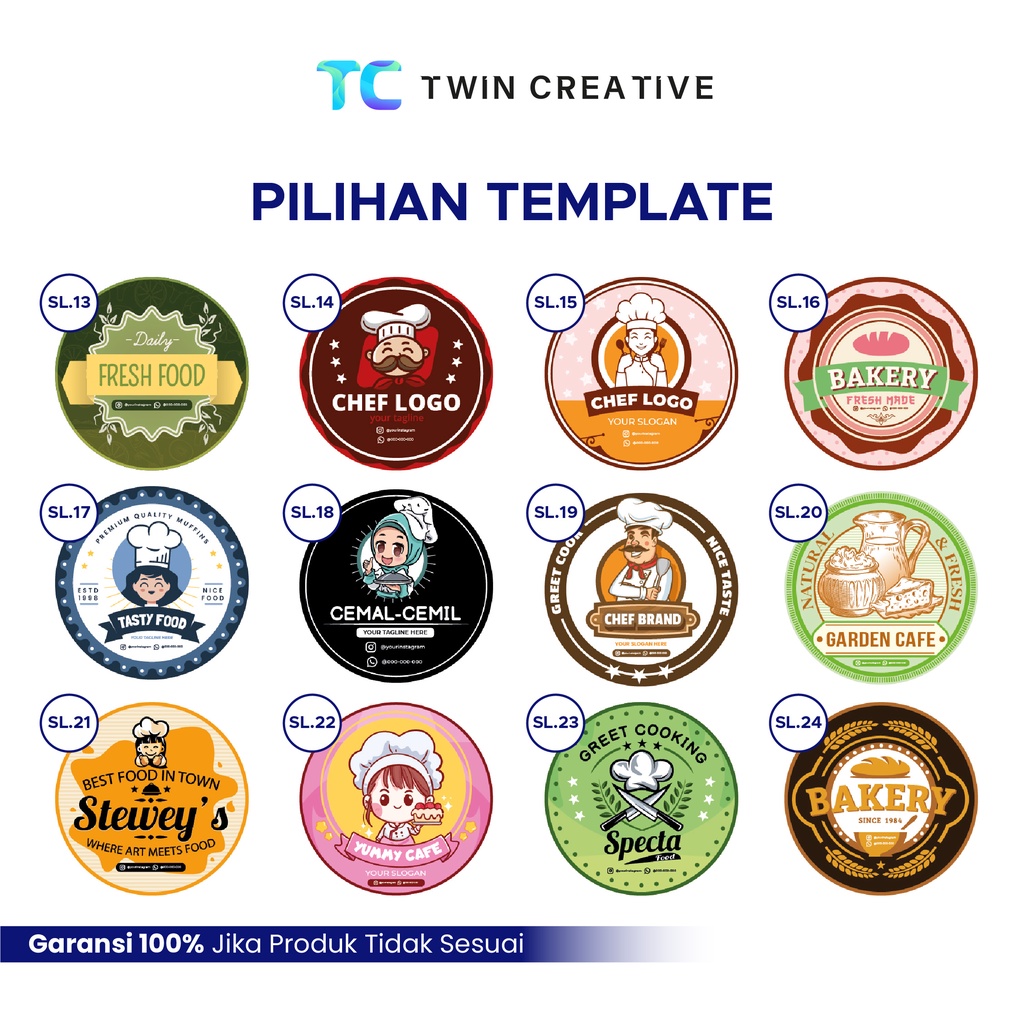 Twindigital x K-Tak Custom Stiker Vinyl Label Kemasan Makanan Ekonomis Sticker Waterproof - Special Collaboration