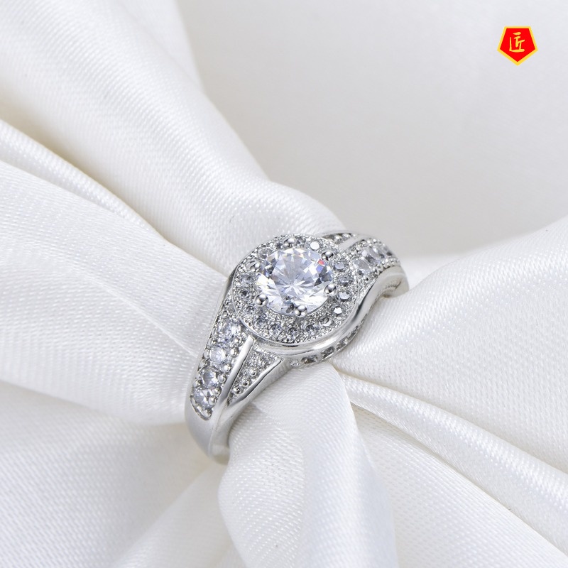 [Ready Stock]925 Silver Ring Full Diamond Spring Shape Creative Fashion