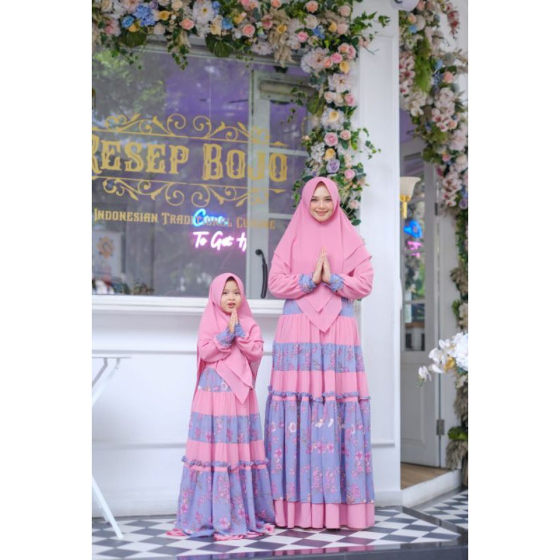 dress musli/gamis syari/gamis couple/gamis ibu dan anak/gamis terbaru Bahira syari by Dzhira hijab