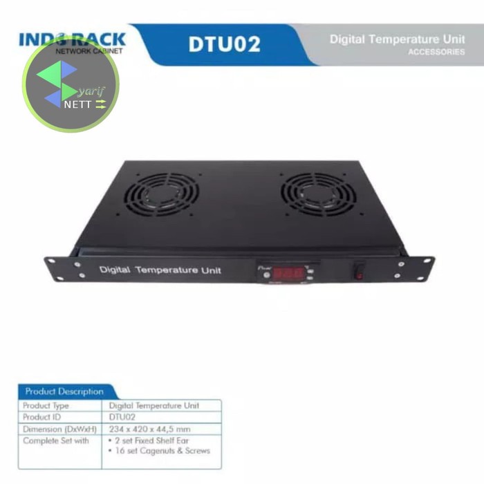 Indorack Accessories Digital Temperatur Unit 2 Fan