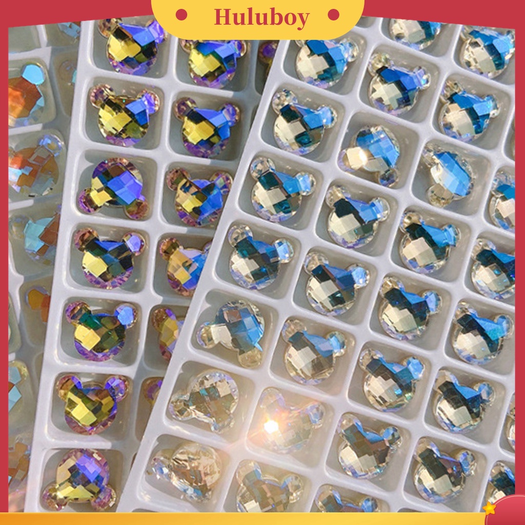 Huluboy Huluboy♡ 5pcs Glitter Berlian Imitasi Multi Sisi Untuk Dekorasi Nail Art