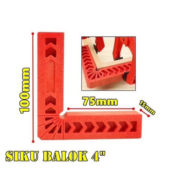 Siku Balok 4 inch Corner Clamp Block Penjepit Sudut Frame Kaca Kayu Angle 90 Derajat 4&quot; 4inch