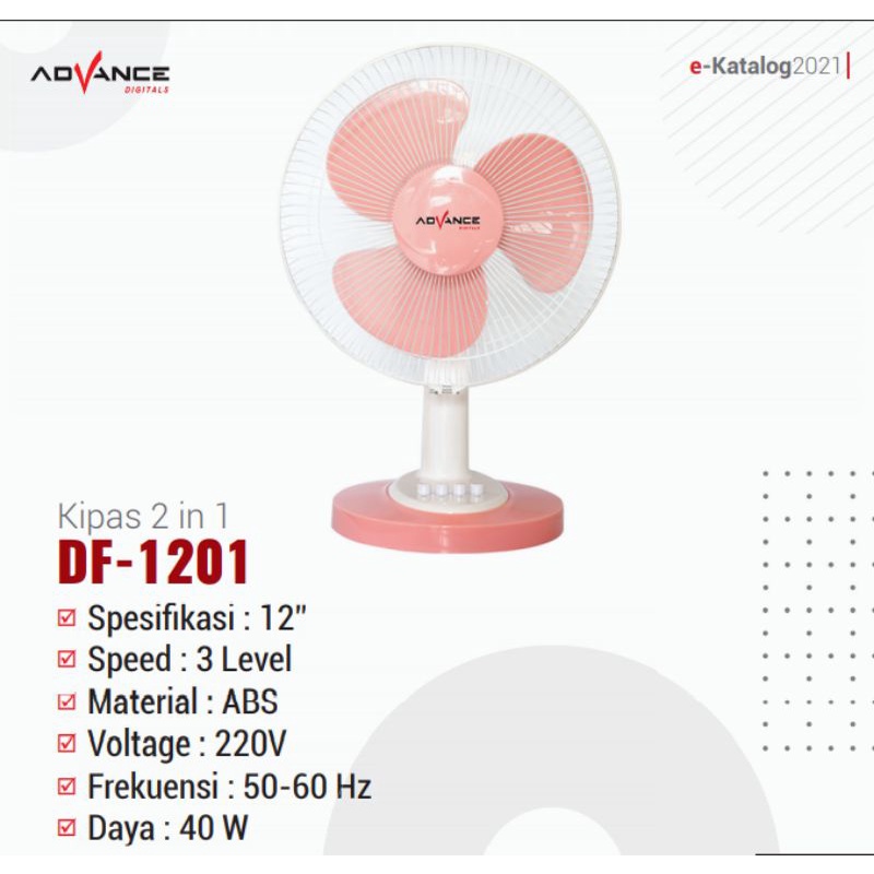 Kipas angin meja portable ADVANCE DF-1201