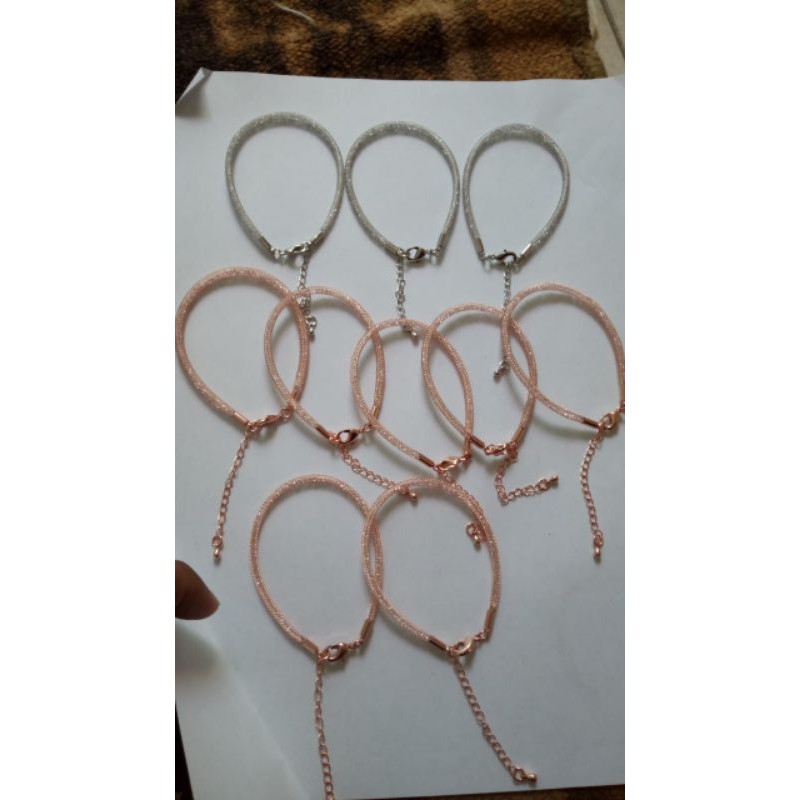 (free stoper)Gelang gliter kait anak / Gelang kawat kristal anak/ gelang pandora/gliter kait