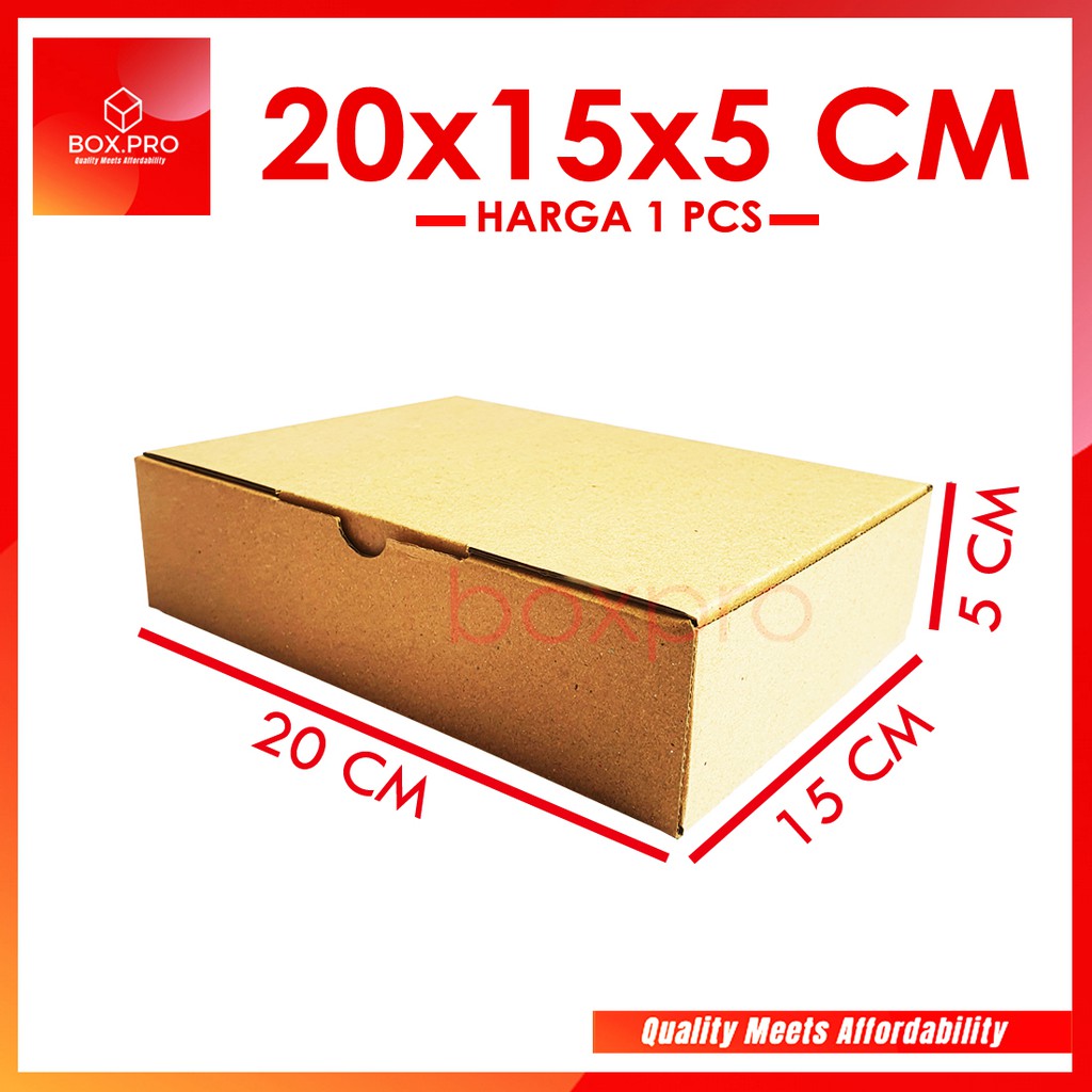 

Kardus Dus uk 20x15x5 cm (ECER) Die Cut Box Kotak Packing Aksesoris Baju Makanan Pizza Hijab Kue