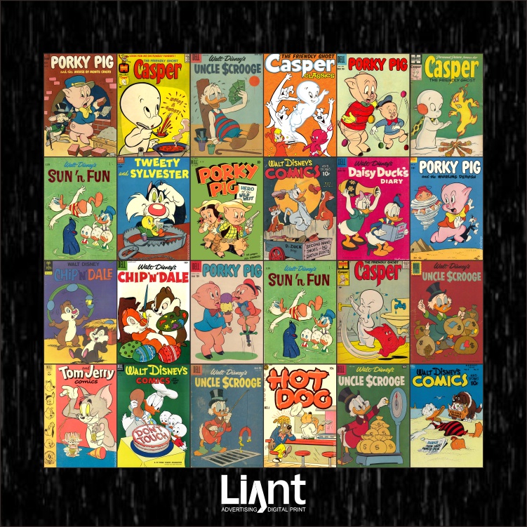 Isi 45 Pcs Poster Dinding Aesthetic Poster Aesthetic Poster Murah Poster Retro Band Vintage-RETRO KARTUN