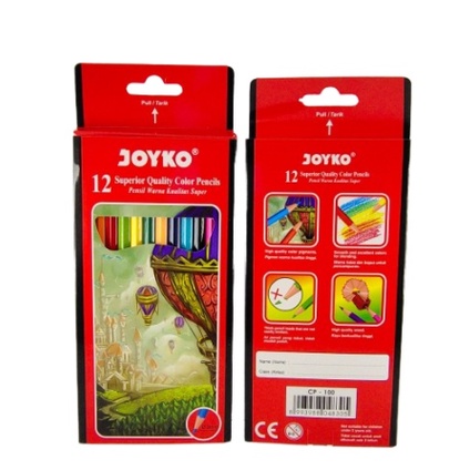 PENSIL WARNA JOYKO CP100 PANJANG 12 WARNA / COLOR PENSILS JOYKO