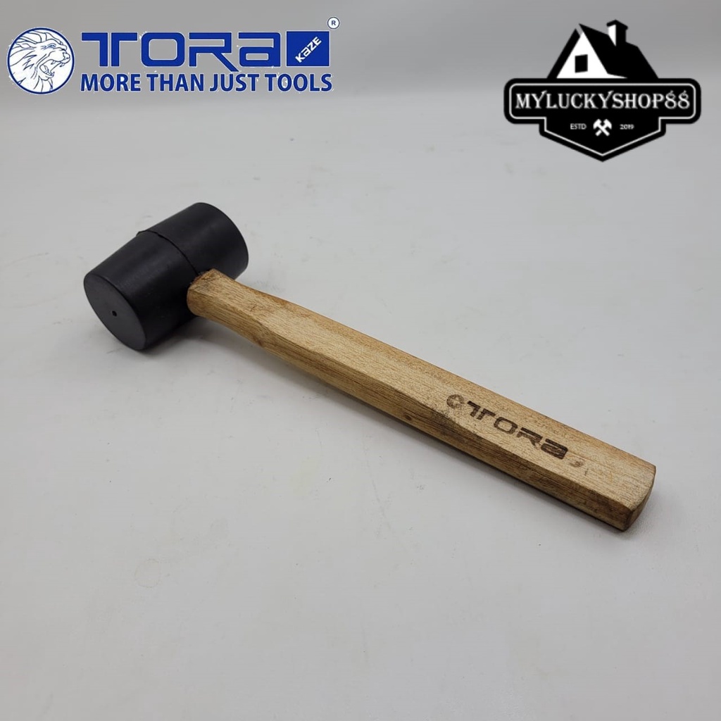 Palu Karet Gagang Kayu Tora 8 OZ Rubber Hammer Wooden Handle 8OZ