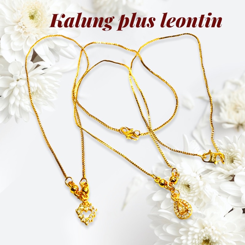 kalung plus leontin // kalung permata //perhiasan //kalung