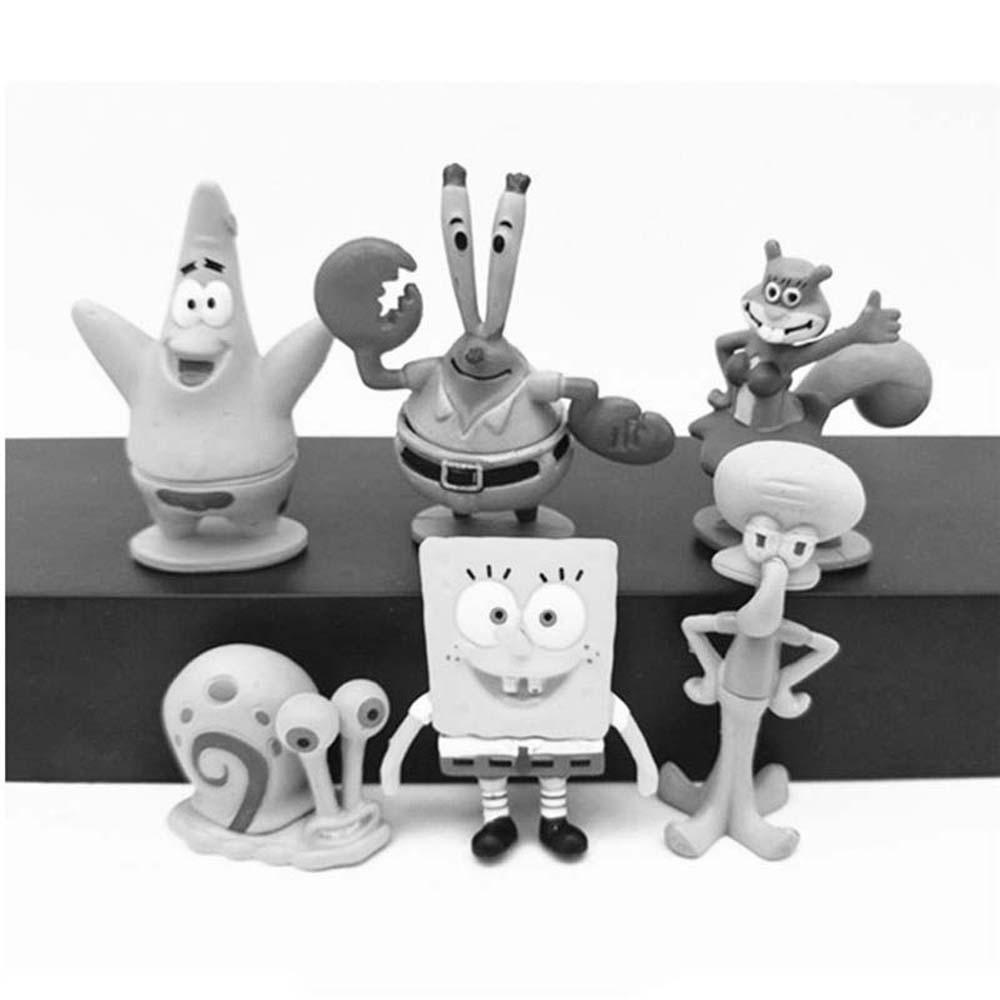 STAR COLLECTION Patung Action Figurine Agustinina Kartun PVC Model Koleksi Patrick Star Dekorasi Desktop Spon Squidward Anime Model SpongeBob