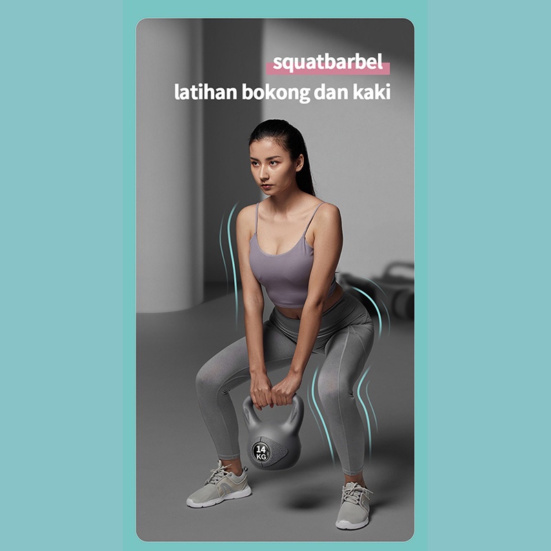 Dumbell Barbell/Alat Fitness di Rumah/Neoprene Kettlebell 2KG bedak putri/Kettlebell Murah