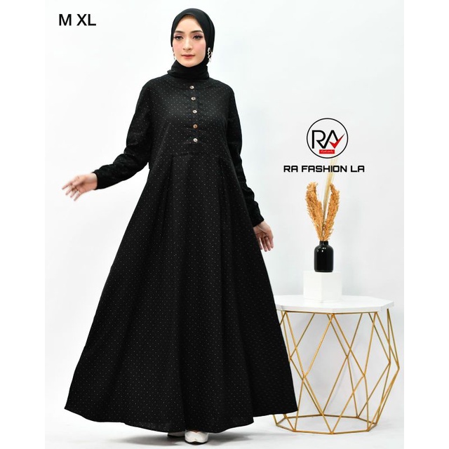 gamis RA ori / bahan linen import / busui fendly / cod / bayar di tempat