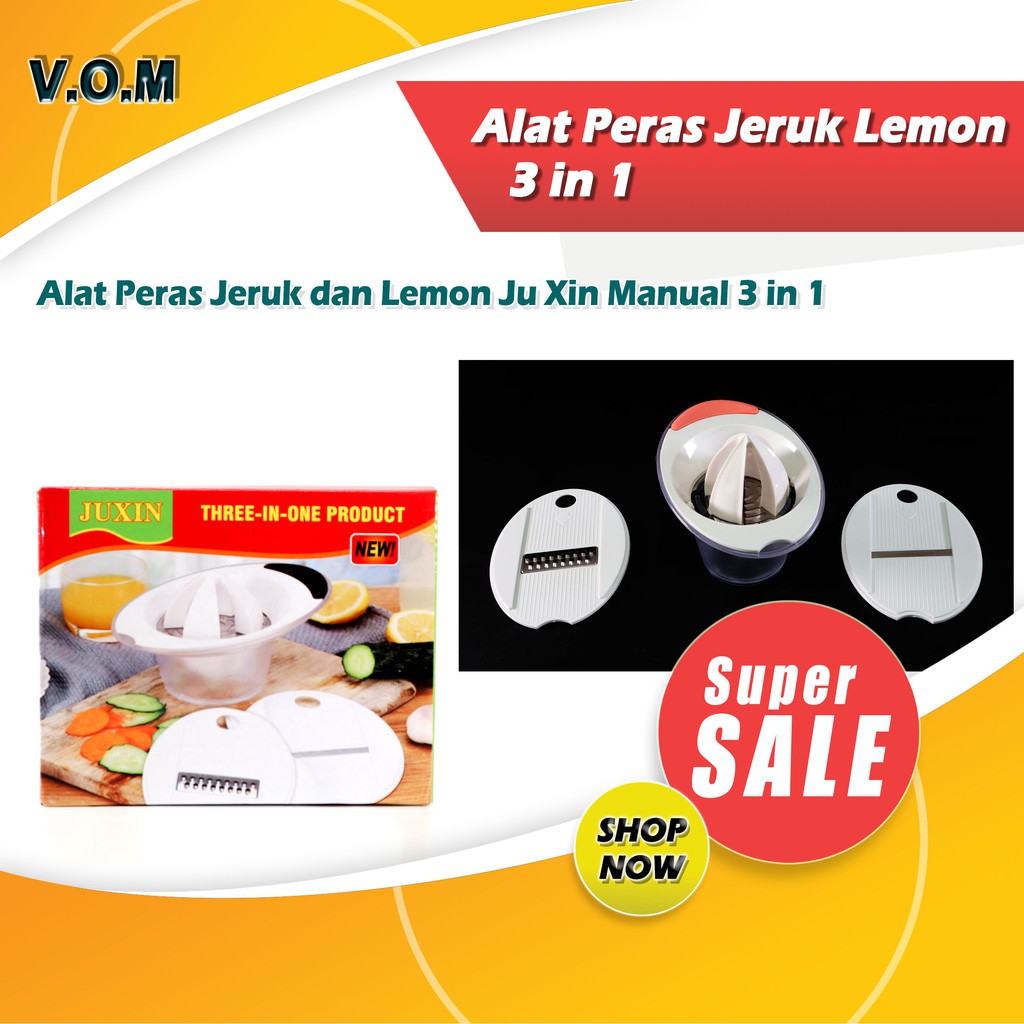 VOM-3 in 1 Alat Peras Jeruk Lemon dan Parutan Sayur Multifungsi JUXIN 0578