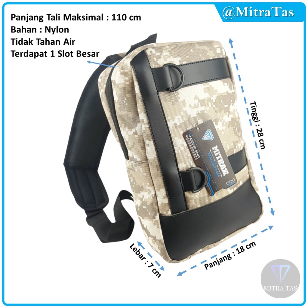 Tas Selempang Mitrax Divo V2 Kulit Sintetis Bimo Tebal l Sling bag Pria dan Wanita dengan Kualitas Terbaik l Tas Sling bag Besar!