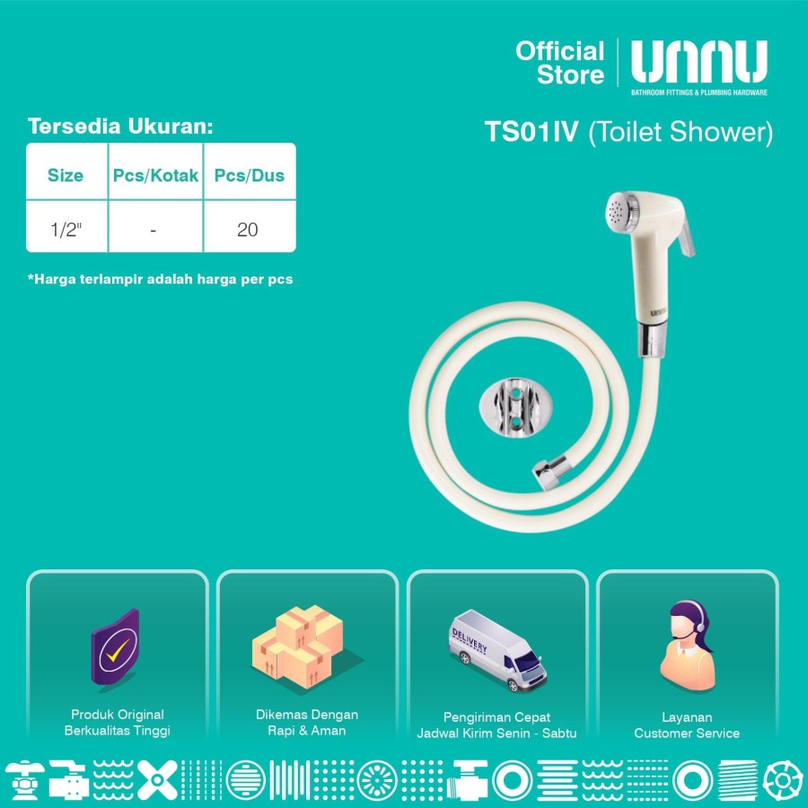 UNNU Toilet Shower - TS01IV Ivory