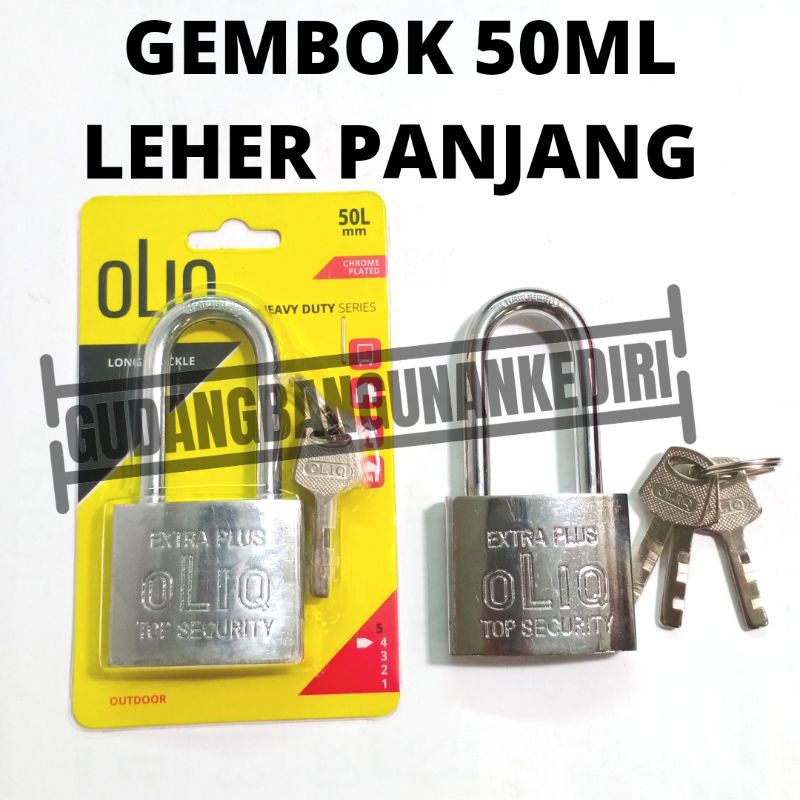 gembok leher panjang 50mm 50mmL oliq ysk