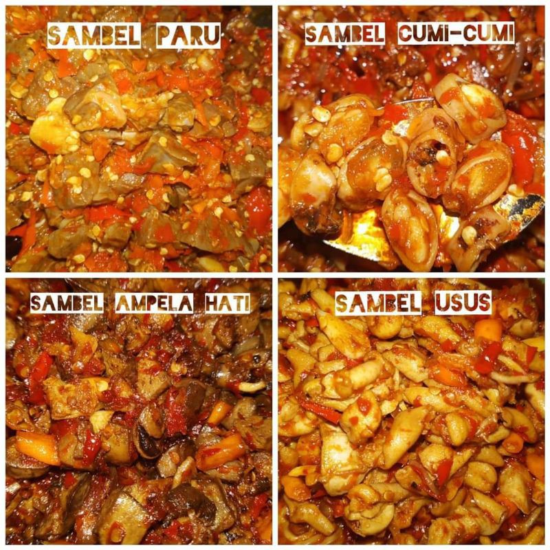 

sambel njerit cumi paru hati ikan pedo teri usus